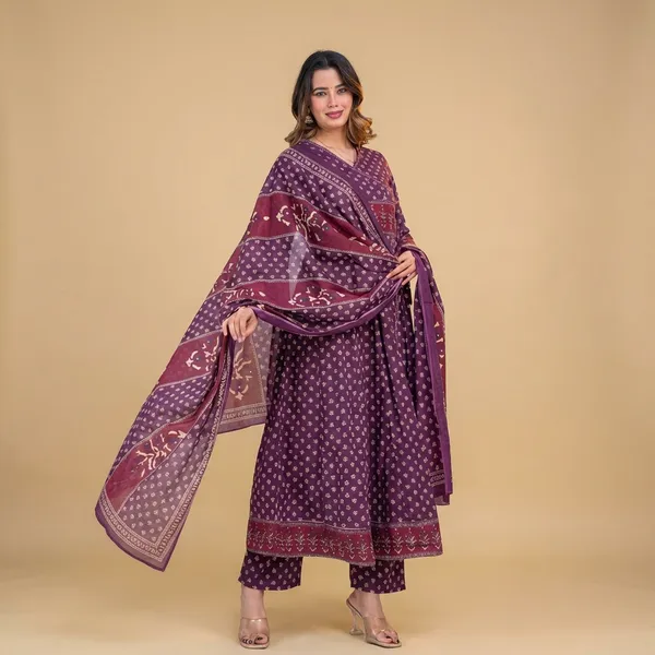 Multicolor_Cotton_Premium_Angrakha_Anarkali_3_Pc_Suits_For_Women