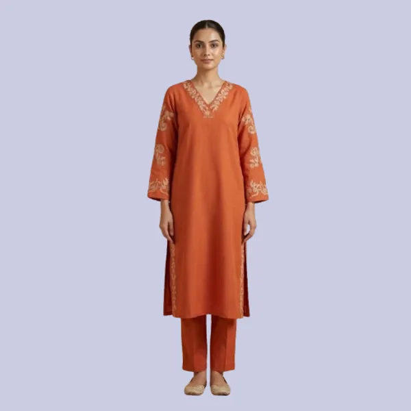 Orange_Cotton_A-line_Palazzo_2_Pc_Kurti_Sets_For_Women