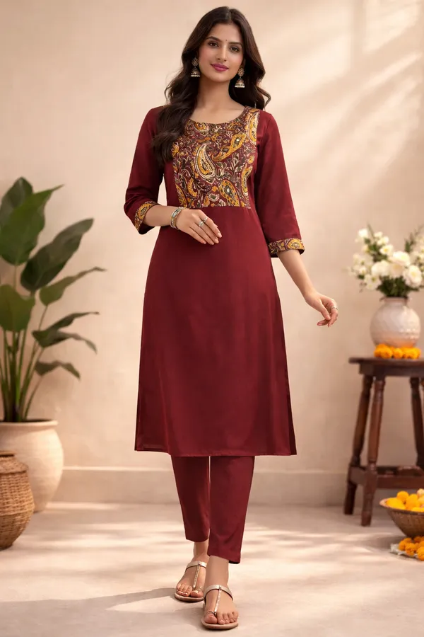 Red_Cotton_A-line_Palazzo_2_Pc_Kurti_Sets_For_Women