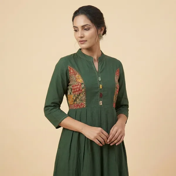 Green_Cotton_A-line_Palazzo_2_Pc_Kurti_Sets_For_Women