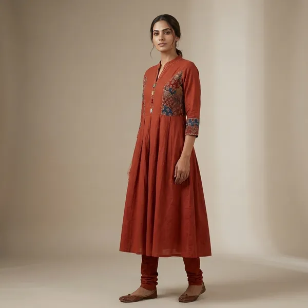 Orange_Cotton_A-line_Palazzo_2_Pc_Kurti_Sets_For_Women