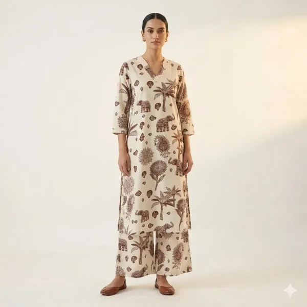 Cream_khadi_Cotton_palazzo_Set_For_Women