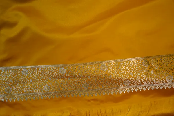 Yellow_Banarasi_Silk_Zardozi_Work_Saree_For_Women
