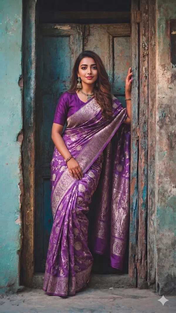 Lavendar_Banarasi_Silk_Zardozi_Work_Saree_For_Women