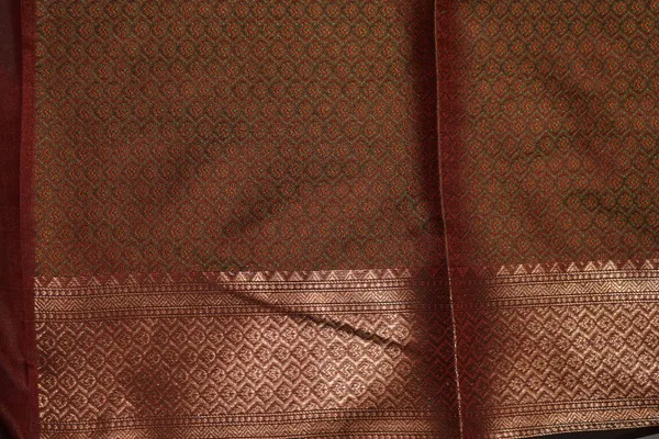 Brown_Banarasi_Silk_Zardozi_Work_Saree_For_Women
