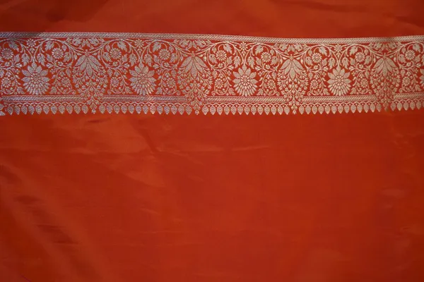 Orange_Banarasi_Silk_Zardozi_Work_Saree_For_Women