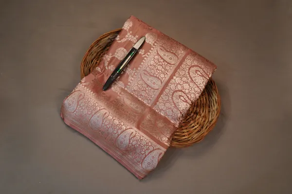 Peach_Banarasi_Silk_Zardozi_Work_Saree_For_Women