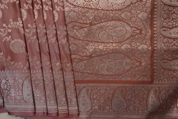 Peach_Banarasi_Silk_Zardozi_Work_Saree_For_Women