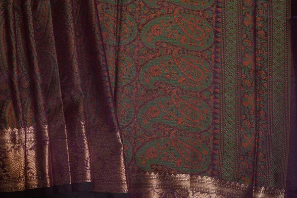 Wine_Banarasi_Silk_Zardozi_Work_Saree_For_Women