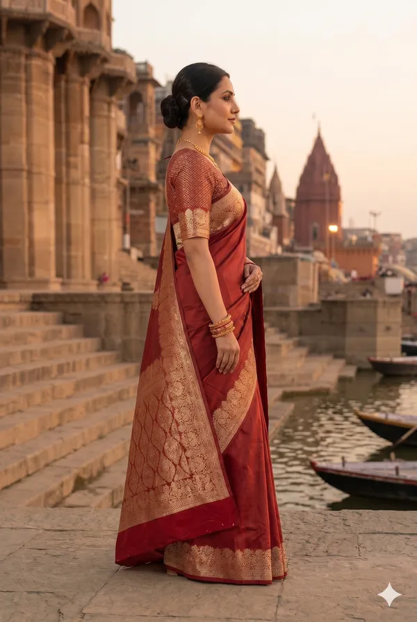 Maroon_Banarasi_Silk_Zardozi_Work_Saree_For_Women