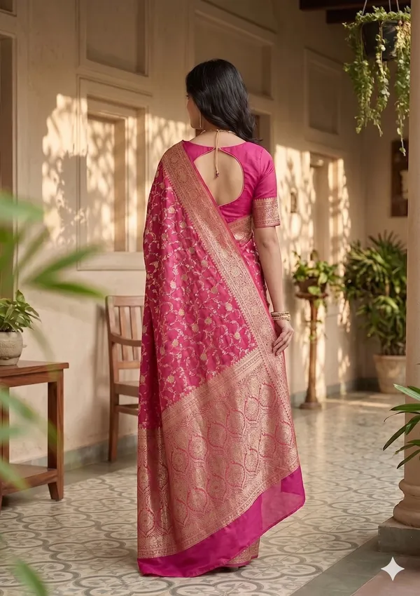 Pink_Banarasi_Silk_Zardozi_Work_Saree_For_Women