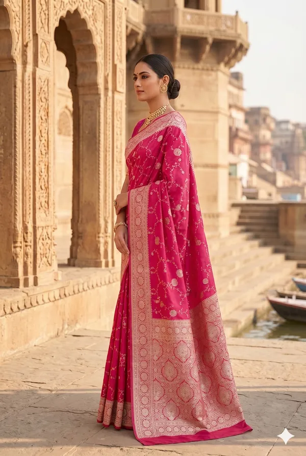 Pink_Banarasi_Silk_Zardozi_Work_Saree_For_Women