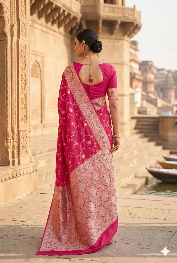 Pink_Banarasi_Silk_Zardozi_Work_Saree_For_Women