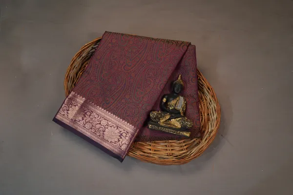 Wine_Banarasi_Silk_Zardozi_Work_Saree_For_Women