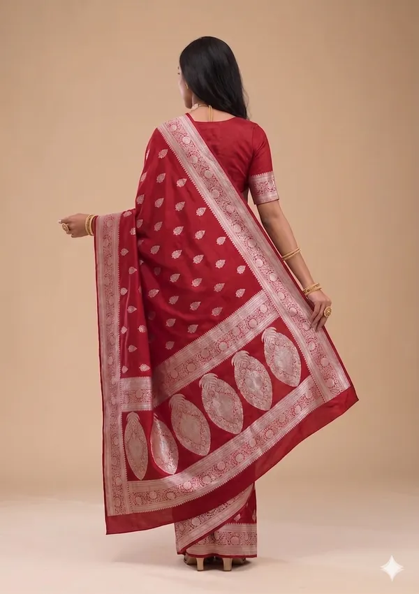 Red_Banarasi_Silk_Zardozi_Work_Saree_For_Women