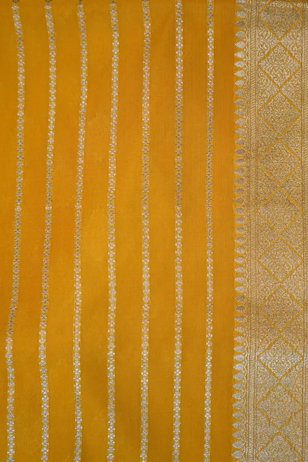 Yellow_Banarasi_Silk_Zardozi_Work_Saree_For_Women
