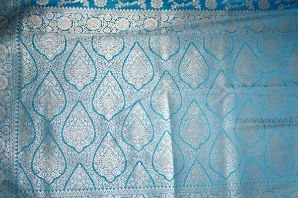 Blue_Banarasi_Silk_Zardozi_Work_Saree_For_Women