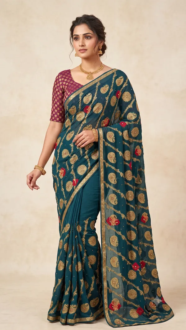Blue_High_End_Designer_Chiffon_saree