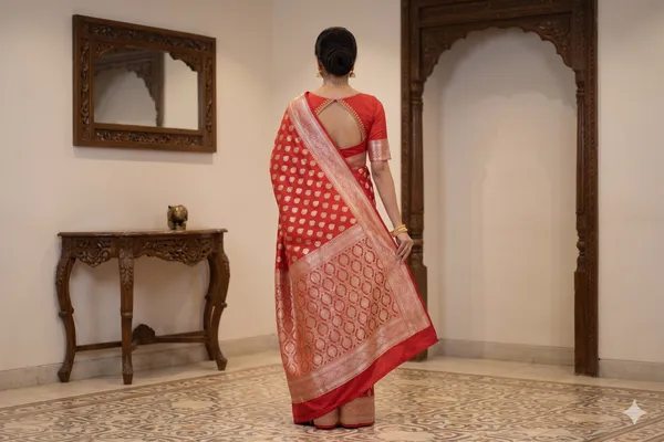 Red_Banarasi_Silk_Zardozi_Work_Saree_For_Women