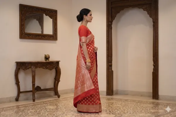 Red_Banarasi_Silk_Zardozi_Work_Saree_For_Women