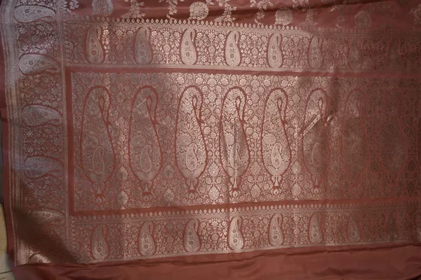 Peach_Banarasi_Silk_Zardozi_Work_Saree_For_Women