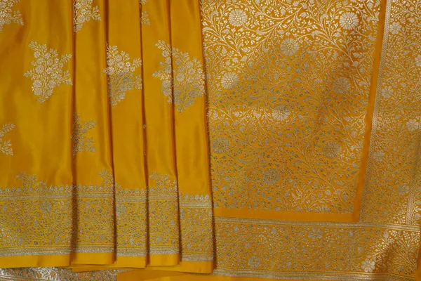 Yellow_Banarasi_Silk_Zardozi_Work_Saree_For_Women