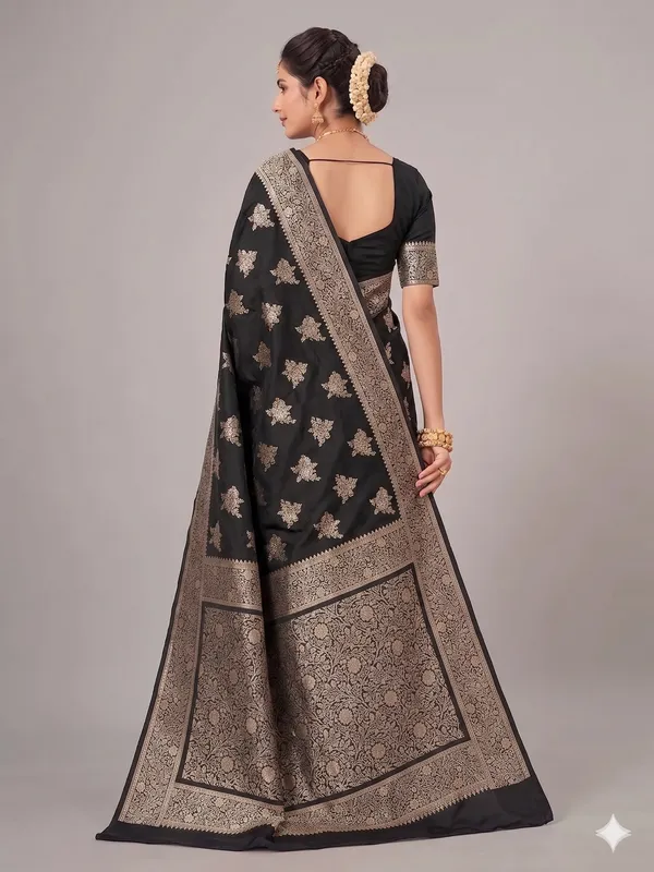 Black_Banarasi_Silk_Zardozi_Work_Saree_For_Women