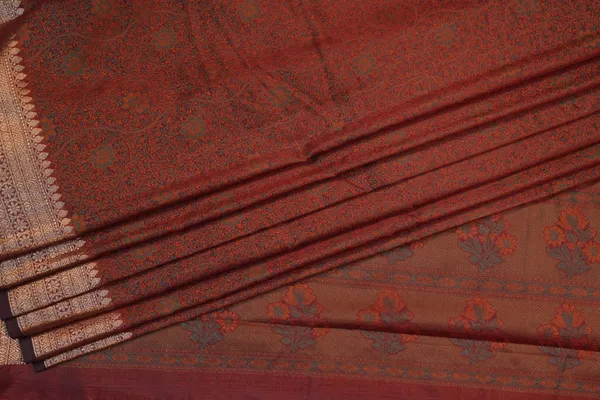 Brown_Banarasi_Silk_Zardozi_Work_Saree_For_Women