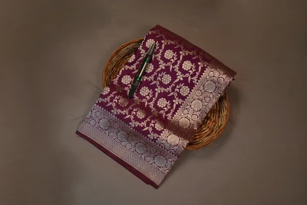Wine_Banarasi_Silk_Zardozi_Work_Saree_For_Women