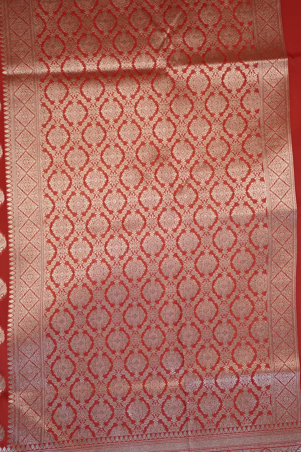 Red_Banarasi_Silk_Zardozi_Work_Saree_For_Women