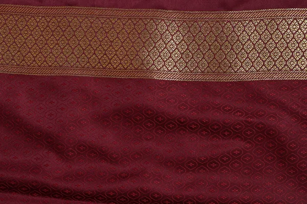 Maroon_Banarasi_Silk_Zardozi_Work_Saree_For_Women