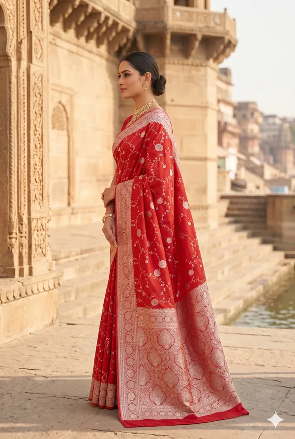Red_Banarasi_Silk_Zardozi_Work_Saree_For_Women