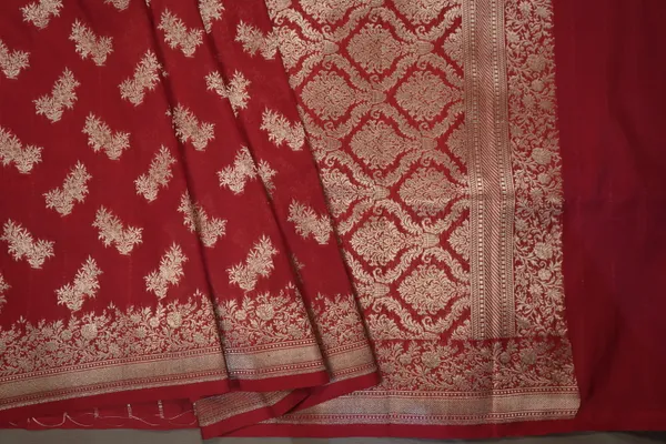 Maroon_Banarasi_Silk_Zardozi_Work_Saree_For_Women
