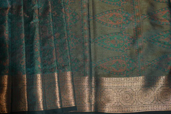 Peacock_Blue_Banarasi_Silk_Zari_Work_Saree_For_Women