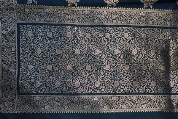 Blue_Banarasi_Silk_Zardozi_Work_Saree_For_Women