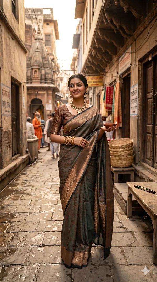 Grey_Banarasi_Silk_Zardozi_Work_Saree_For_Women