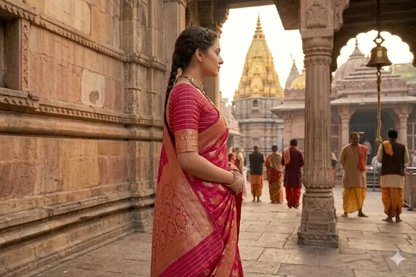 Pink_Banarasi_Silk_Zardozi_Work_Saree_For_Women