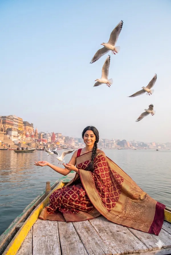 Maroon_Banarasi_Silk_Zardozi_Work_Saree_For_Women