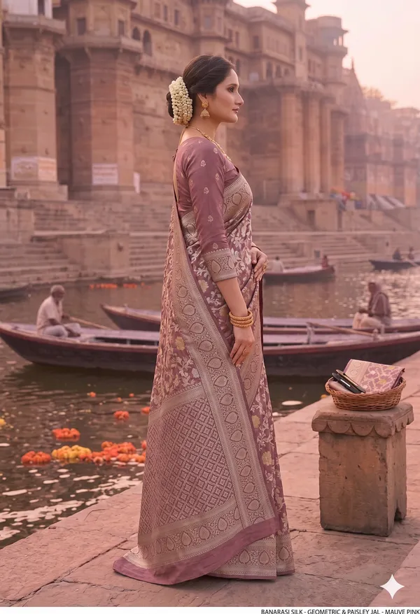 Peach_Banarasi_Silk_Zardozi_Work_Saree_For_Women