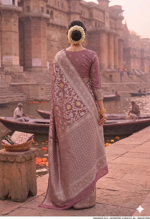 Peach_Banarasi_Silk_Zardozi_Work_Saree_For_Women
