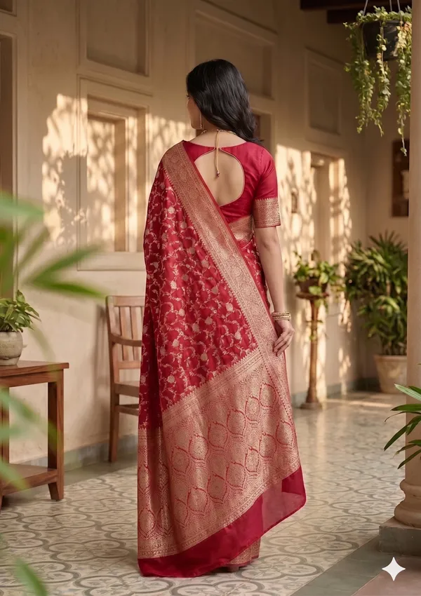Red_Banarasi_Silk_Zardozi_Work_Saree_For_Women