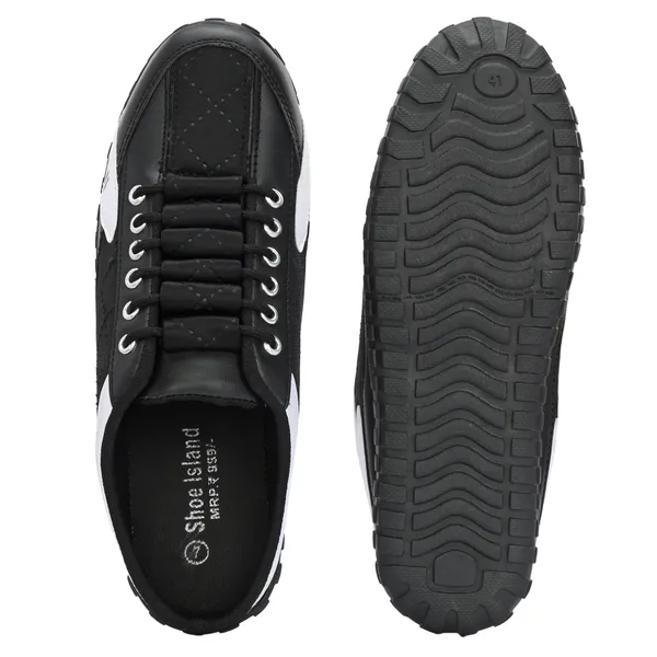 Black_Leatherette_And_Airmix_Slip_On_Sneakers_For_Men