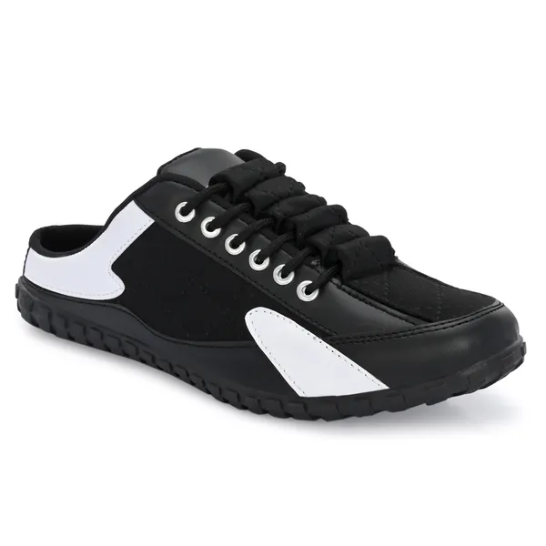 Black_Leatherette_And_Airmix_Slip_On_Sneakers_For_Men
