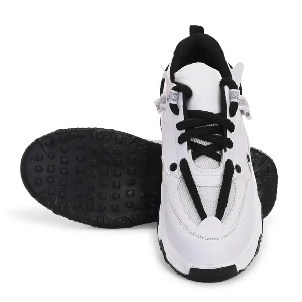 White_Mesh_And_Airmix_Lace_Ups_Sports_Shoes_For_Men