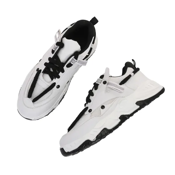 White_Mesh_And_Airmix_Lace_Ups_Sports_Shoes_For_Men