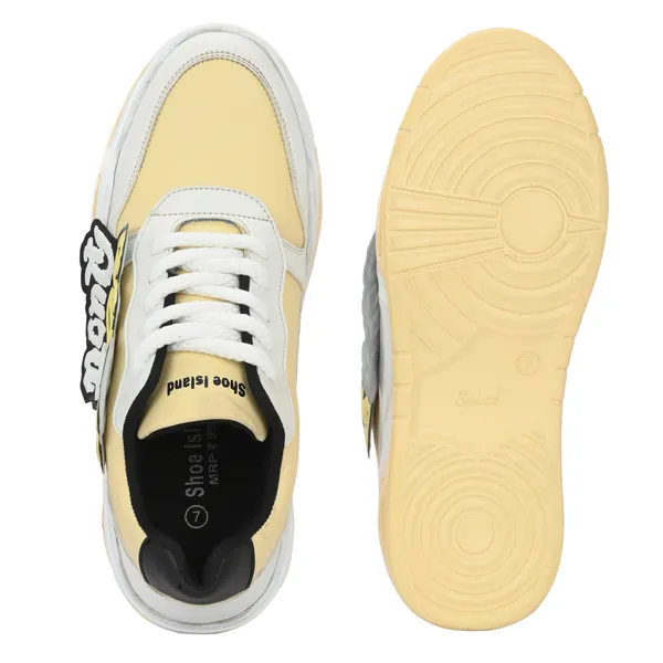 Yellow_Synthetic_And_Airmix_Lace_Ups_Sneakers_For_Men