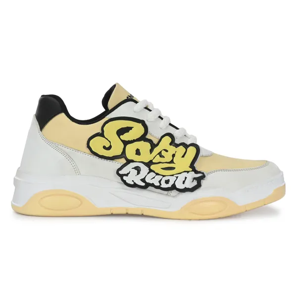 Yellow_Synthetic_And_Airmix_Lace_Ups_Sneakers_For_Men