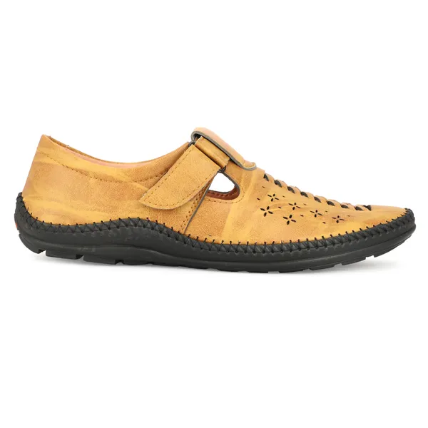 Tan_Brown_Synthetic_And_Airmix_Velcro_Roman_Sandals_For_Men