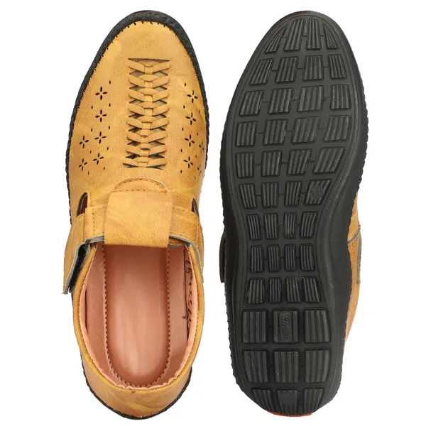 Tan_Brown_Synthetic_And_Airmix_Velcro_Roman_Sandals_For_Men