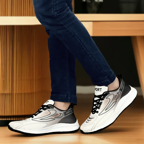 White_Mesh_And_Eva_Lace_Ups_Sports_Shoes_For_Men